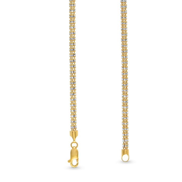 White And Yellow Gold 14K Two Tone Round Chain Necklace