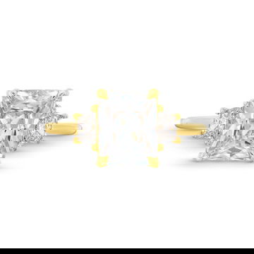 Three Stone Trapezoid Diamond Engagement Setting by Diamonds Direct Designs