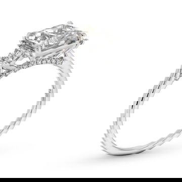 Three Stone Trapezoid Diamond Engagement Setting by Diamonds Direct Designs