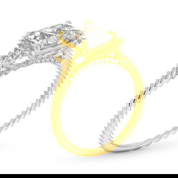 Three Stone Trapezoid Diamond Engagement Setting by Diamonds Direct Designs