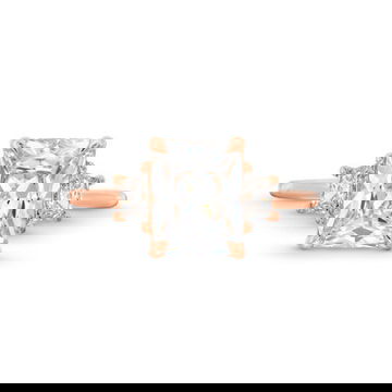 Three Stone Trapezoid Diamond Engagement Setting by Diamonds Direct Designs