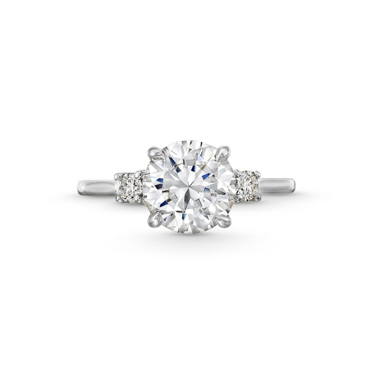 Three Stone Round Diamond Engagement Setting by Adorette 0