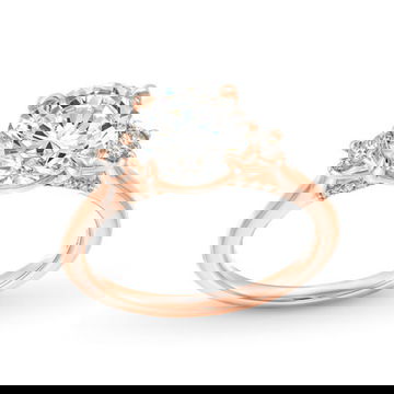 Three Stone Round Diamond Engagement Setting by Diamonds Direct Designs