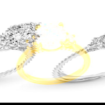 Three Stone Round Diamond Engagement Setting by Diamonds Direct Designs