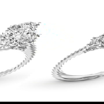 Three Stone Round Diamond Engagement Setting by Diamonds Direct Designs