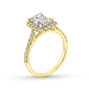 Emerald Lab Grown Diamond Halo Engagement Ring by Diamonds Direct Designs