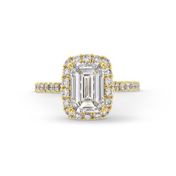 Emerald Lab Grown Diamond Halo Engagement Ring by Diamonds Direct Designs