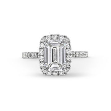 Emerald Lab Grown Diamond Halo Engagement Ring by Diamonds Direct Designs