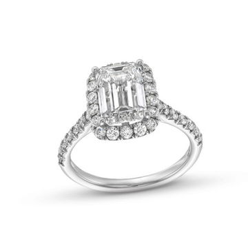 Emerald Lab Grown Diamond Halo Engagement Ring by Diamonds Direct Designs