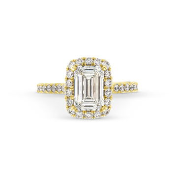 Emerald Lab Grown Diamond Halo Engagement Ring by Diamonds Direct Designs