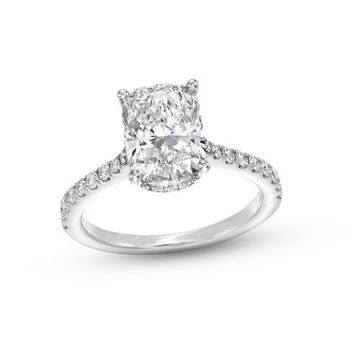 Cushion Lab Grown Diamond Hidden Halo Engagement Ring By Diamonds Direct Designs