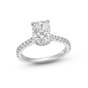 Cushion Lab Grown Diamond Hidden Halo Engagement Ring By Diamonds Direct Designs