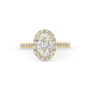 Oval Lab Grown Diamond Halo Engagement Ring by Diamonds Direct Designs