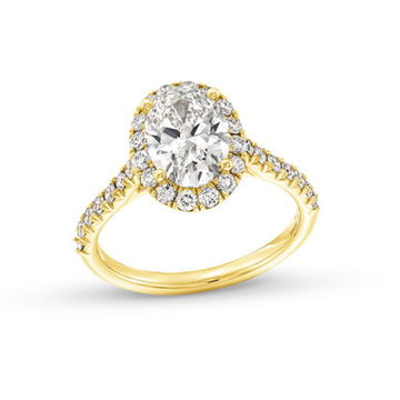 Oval Lab Grown Diamond Halo Engagement Ring by Diamonds Direct Designs