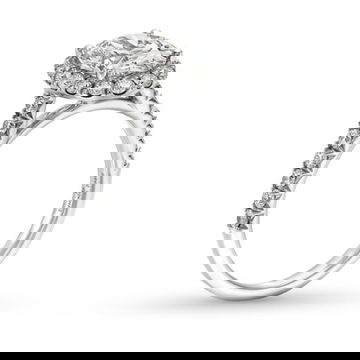 Oval Lab Grown Diamond Halo Engagement Ring by Diamonds Direct Designs