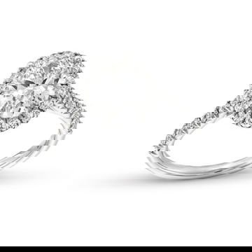 Oval Lab Grown Diamond Halo Engagement Ring by Diamonds Direct Designs
