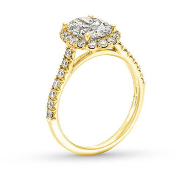Oval Lab Grown Diamond Halo Engagement Ring by Diamonds Direct Designs