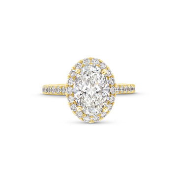 Oval Lab Grown Diamond Halo Engagement Ring by Diamonds Direct Designs