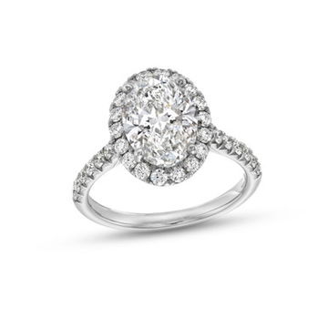 Oval Lab Grown Diamond Halo Engagement Ring by Diamonds Direct Designs