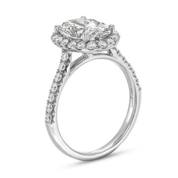 Oval Lab Grown Diamond Halo Engagement Ring by Diamonds Direct Designs