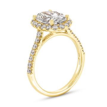 Oval Lab Grown Diamond Halo Engagement Ring by Diamonds Direct Designs