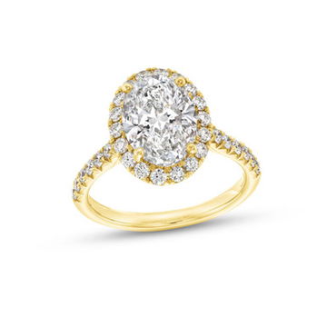 Oval Lab Grown Diamond Halo Engagement Ring by Diamonds Direct Designs