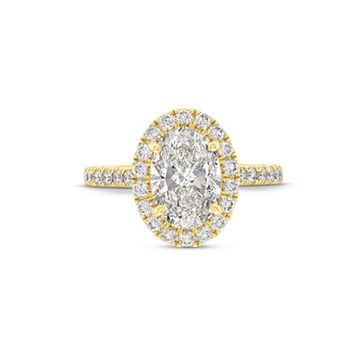 Oval Lab Grown Diamond Halo Engagement Ring by Diamonds Direct Designs