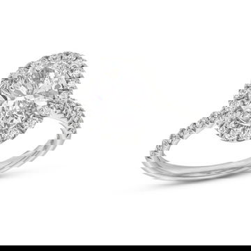 Oval Lab Grown Diamond Halo Engagement Ring by Diamonds Direct Designs