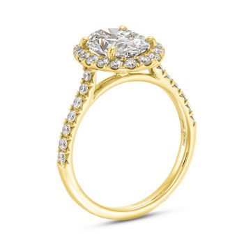 Oval Lab Grown Diamond Halo Engagement Ring by Diamonds Direct Designs