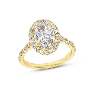 Oval Lab Grown Diamond Halo Engagement Ring by Diamonds Direct Designs