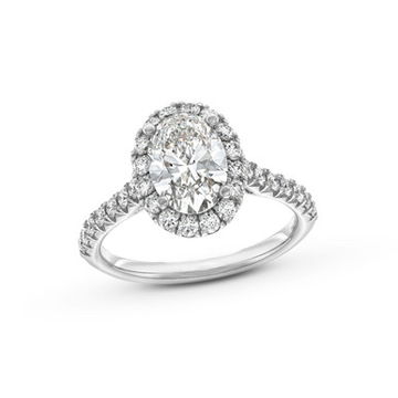Oval Lab Grown Diamond Halo Engagement Ring by Diamonds Direct Designs