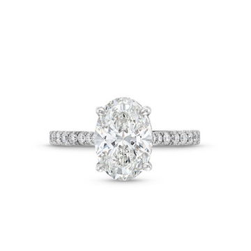 Oval Lab Grown Diamond Hidden Halo Engagement Ring By Diamonds Direct Designs