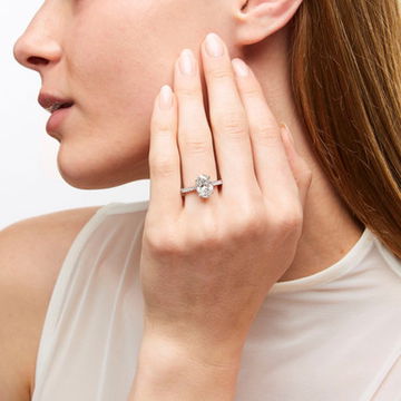 Oval Lab Grown Diamond Hidden Halo Engagement Ring By Diamonds Direct Designs