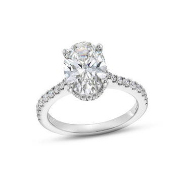 Oval Lab Grown Diamond Hidden Halo Engagement Ring By Diamonds Direct Designs