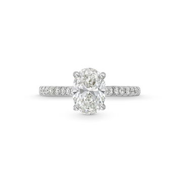Oval Lab Grown Diamond Hidden Halo Engagement Ring By Diamonds Direct Designs