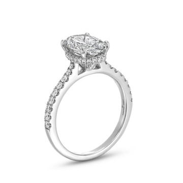 Oval Lab Grown Diamond Hidden Halo Engagement Ring By Diamonds Direct Designs