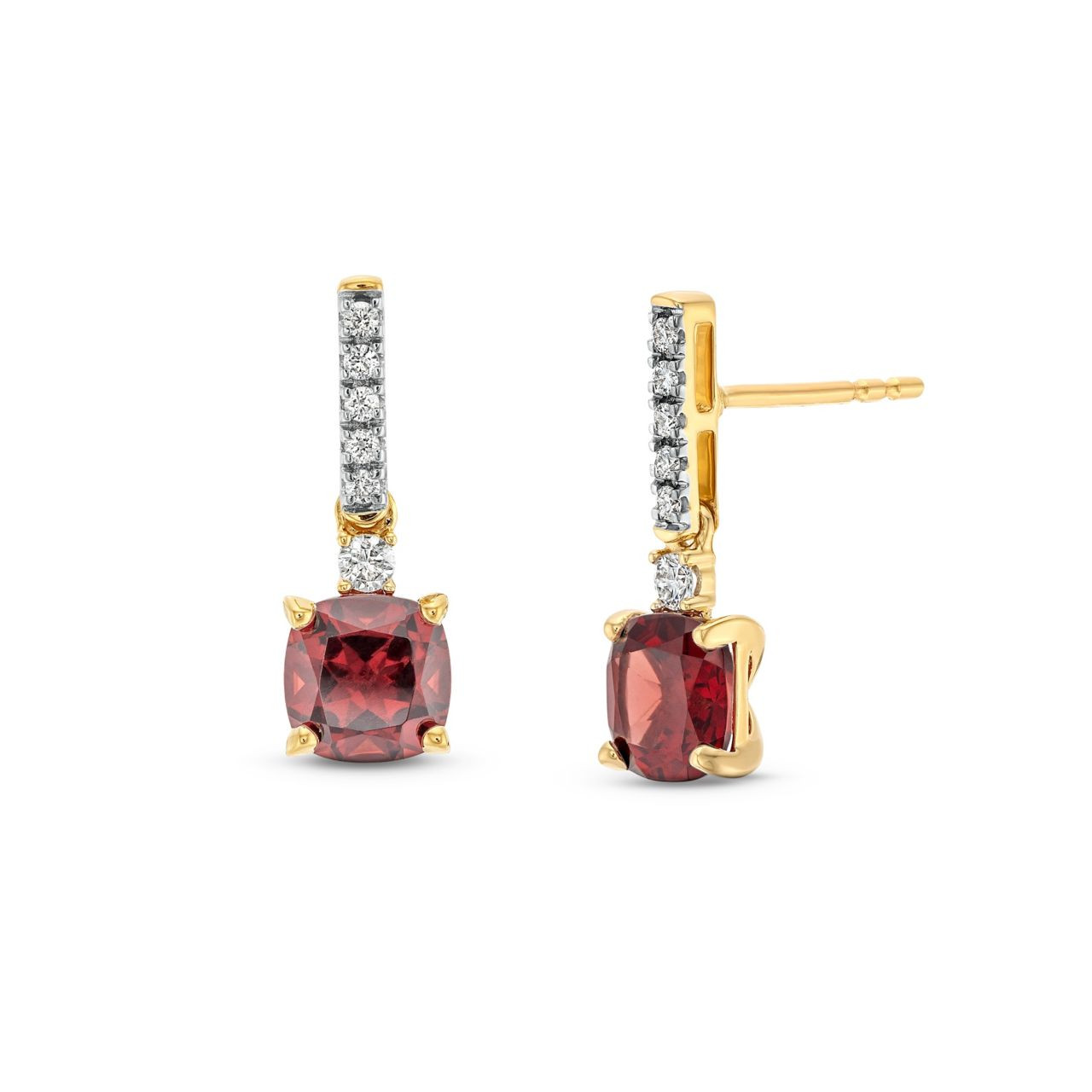 Red Garnet and Diamond Earrings 0