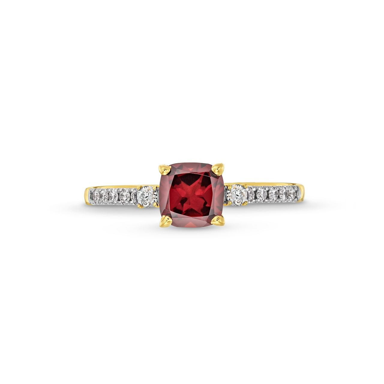 Red Garnet and Diamond Ring 0