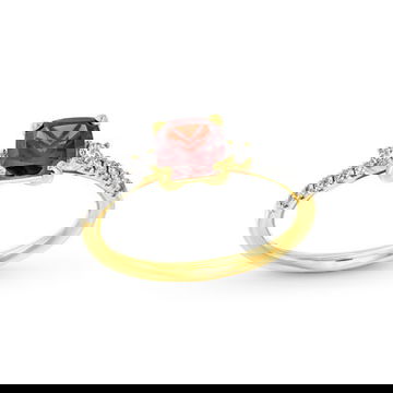 Red Garnet and Diamond  Ring