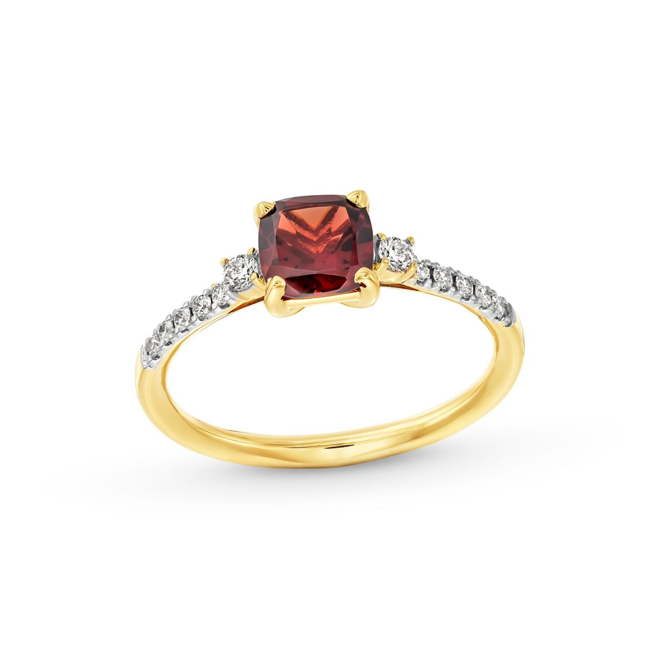 Red Garnet and Diamond Ring 1