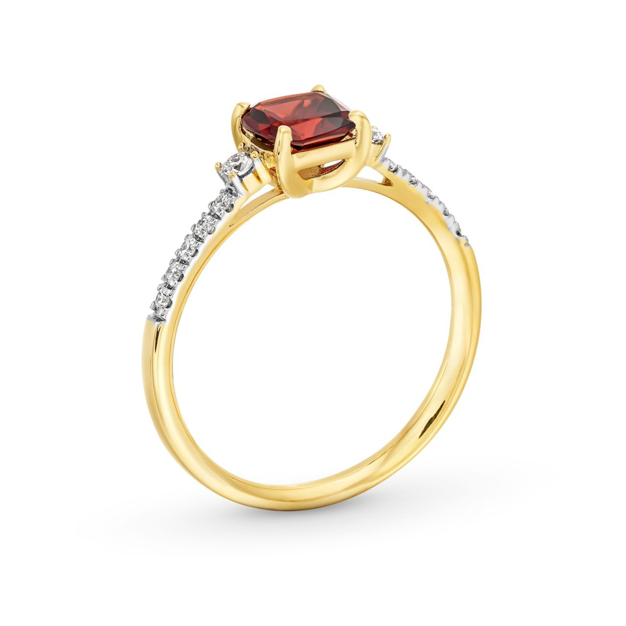 Red Garnet and Diamond Ring 2