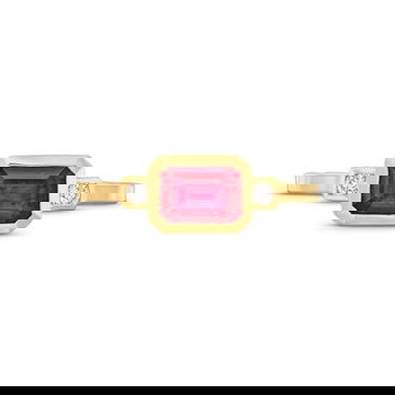 Emerald Cut Ruby and Diamond Ring