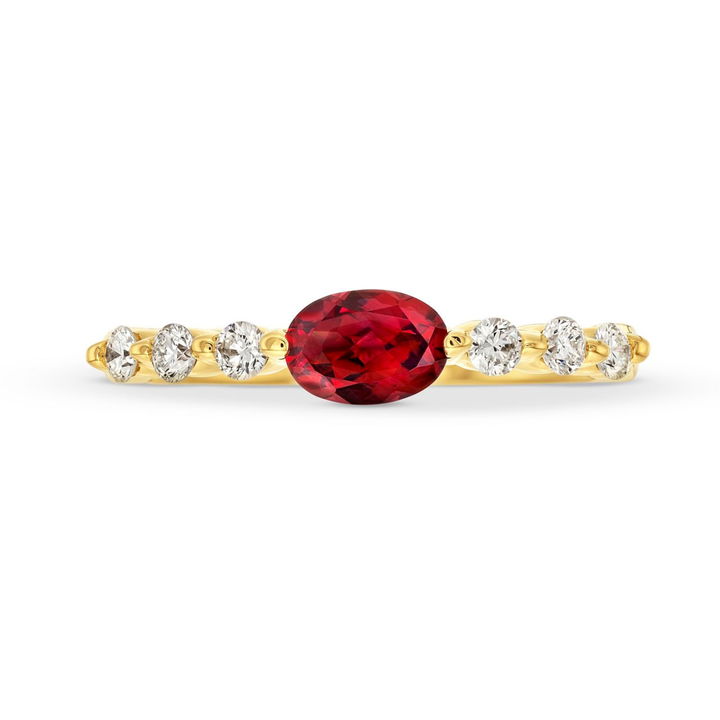 Oval Cut Ruby and Diamond Ring