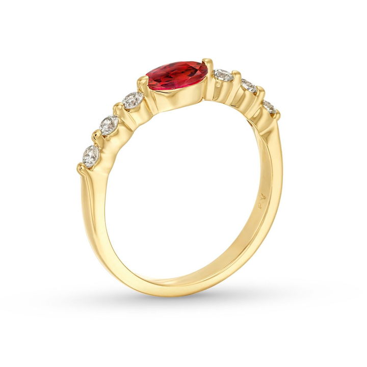 Oval Cut Ruby and Diamond Ring