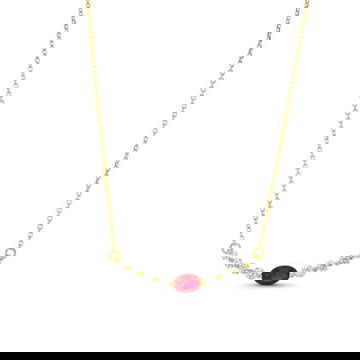 Oval Cut Ruby Curved Necklace
