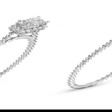 Radiant Lab Grown Diamond Halo Engagement Ring By Diamonds Direct Designs