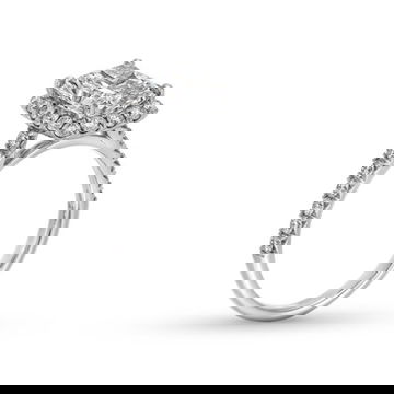 Radiant Lab Grown Diamond Halo Engagement Ring By Diamonds Direct Designs