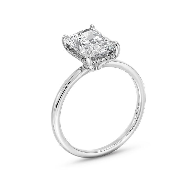 White Gold 14K Radiant Lab Grown Diamond Solitaire Engagement Ring By Diamonds Direct Designs
