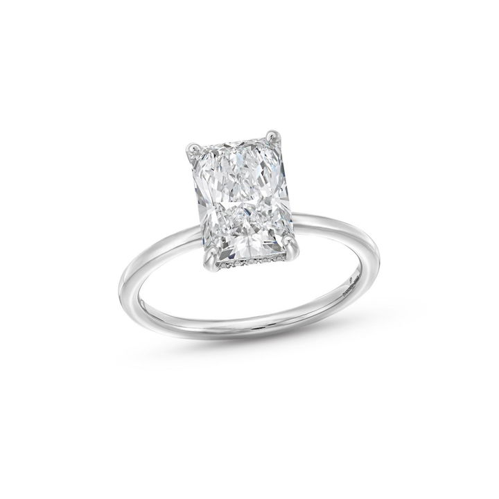 White Gold 14K Radiant Lab Grown Diamond Solitaire Engagement Ring By Diamonds Direct Designs