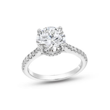 Round Lab Grown Diamond Hidden Halo Engagement Ring By Diamonds Direct Designs
